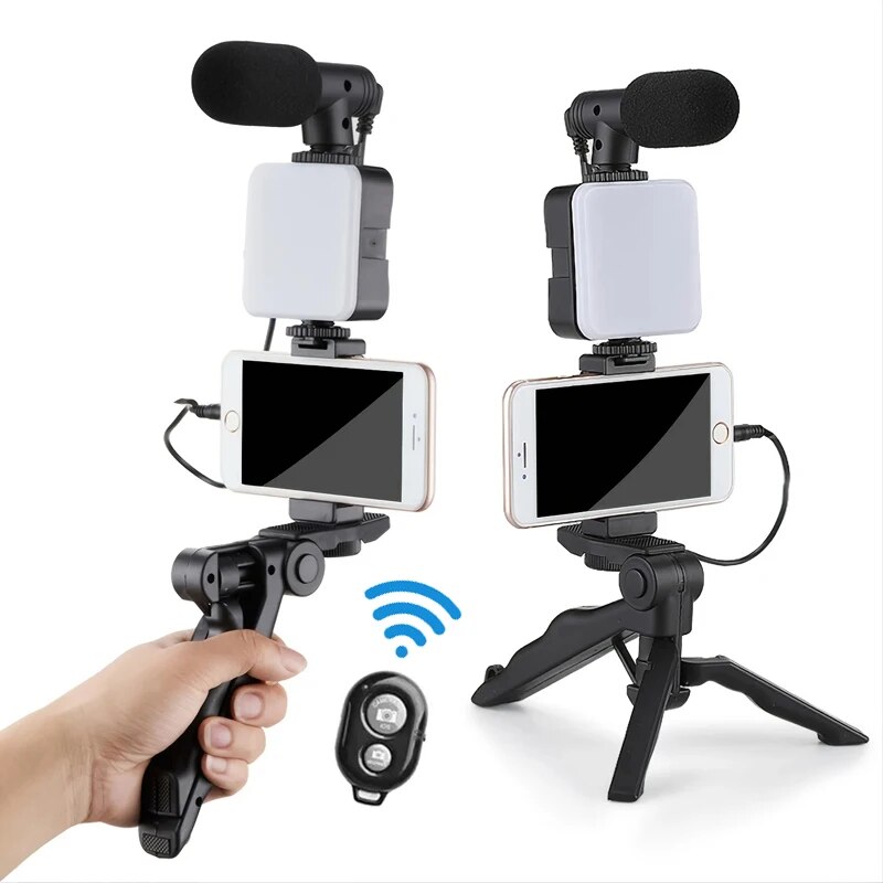 Photography Led Lighting Kit - Zestaw do vlogowania smartfona ze statywem