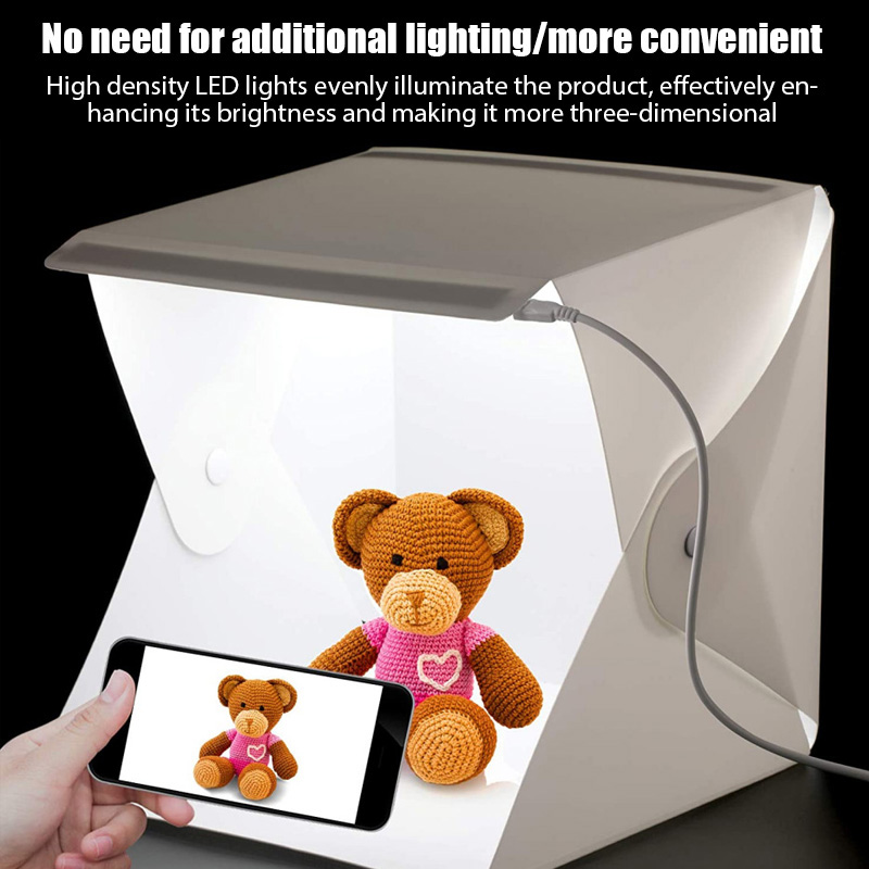 Macro Photography Lighting Kit - Lightbox Mini Studio Fotograficzne 23*22*24cm, Skrzynka