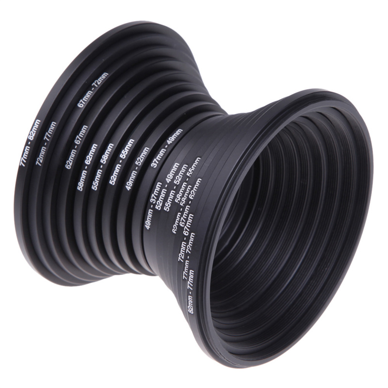 Macro Photography Lighting Kit - 18szt Adapter pierścienia filtra obiektywu 37-82