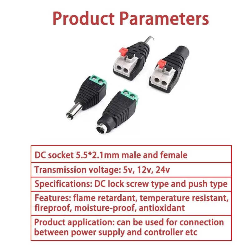 Złącza żeńskie i męskie DC 2,1 – Photography Led Lighting Kit recenzja i cena