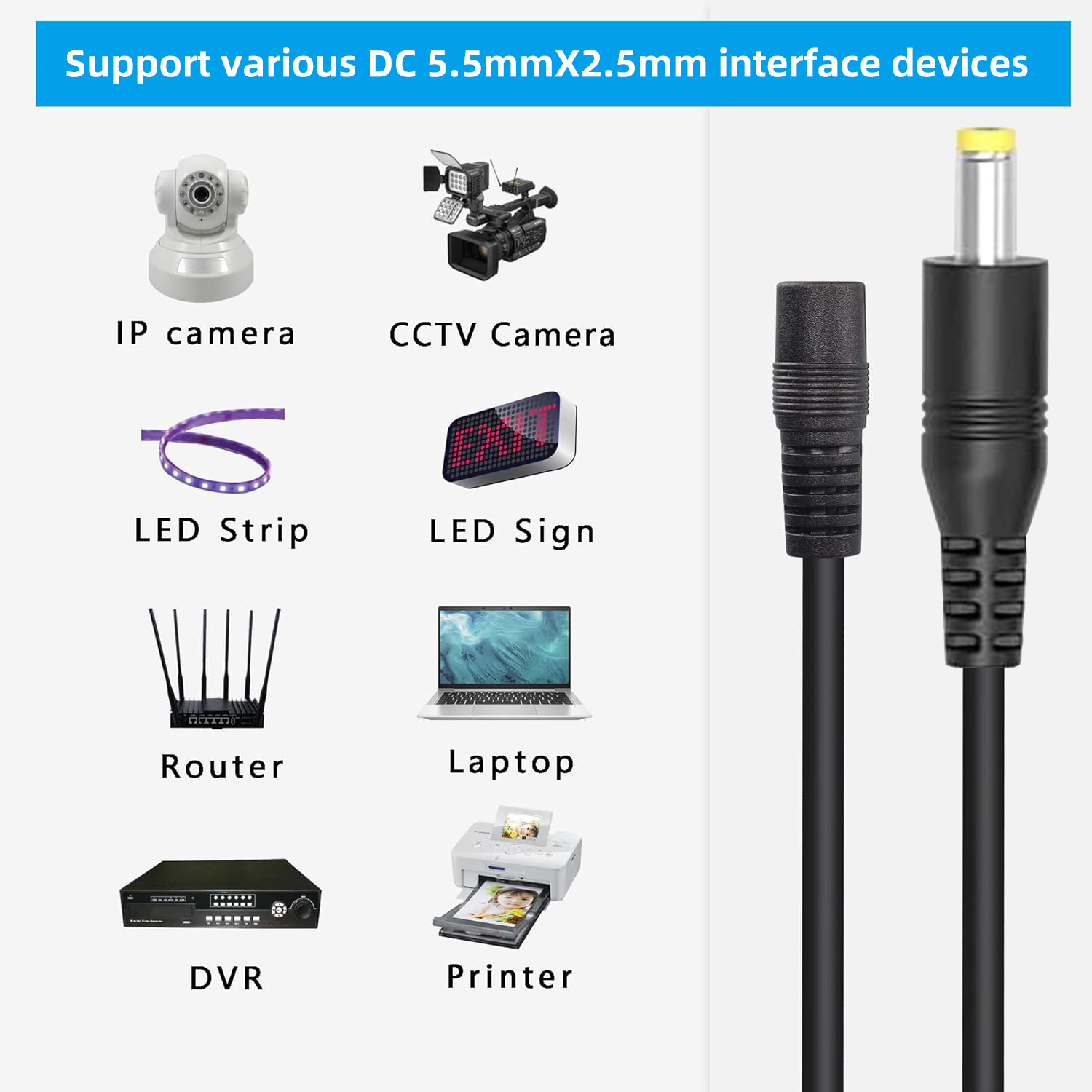 Złącze zasilania DC kabel z wt – Photography Led Lighting Kit recenzja i cena