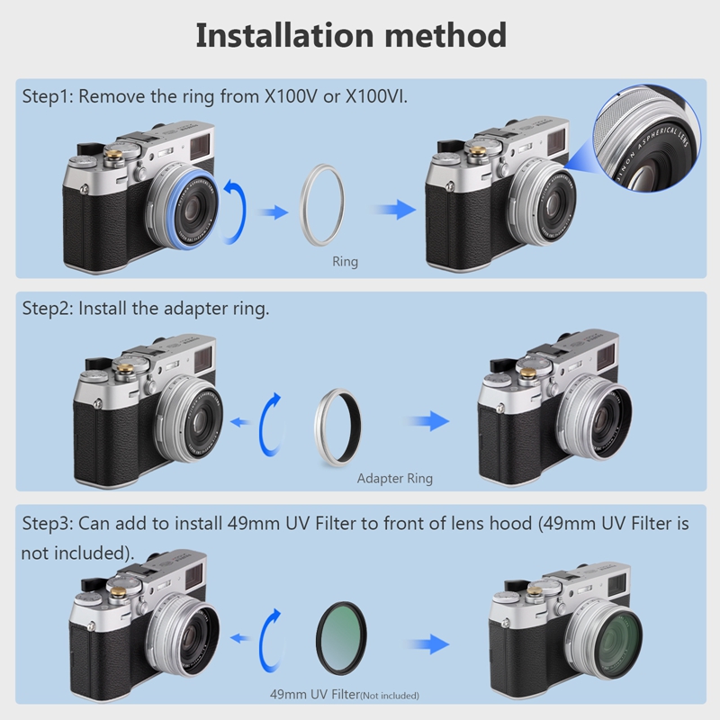 Pierścień adaptera filtra obie – Fujifilm Camera X100Vi recenzja i cena