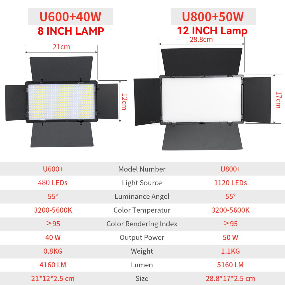 U800 U600 LED Photo Studio Vid – Photography Lighting Set Up recenzja i cena